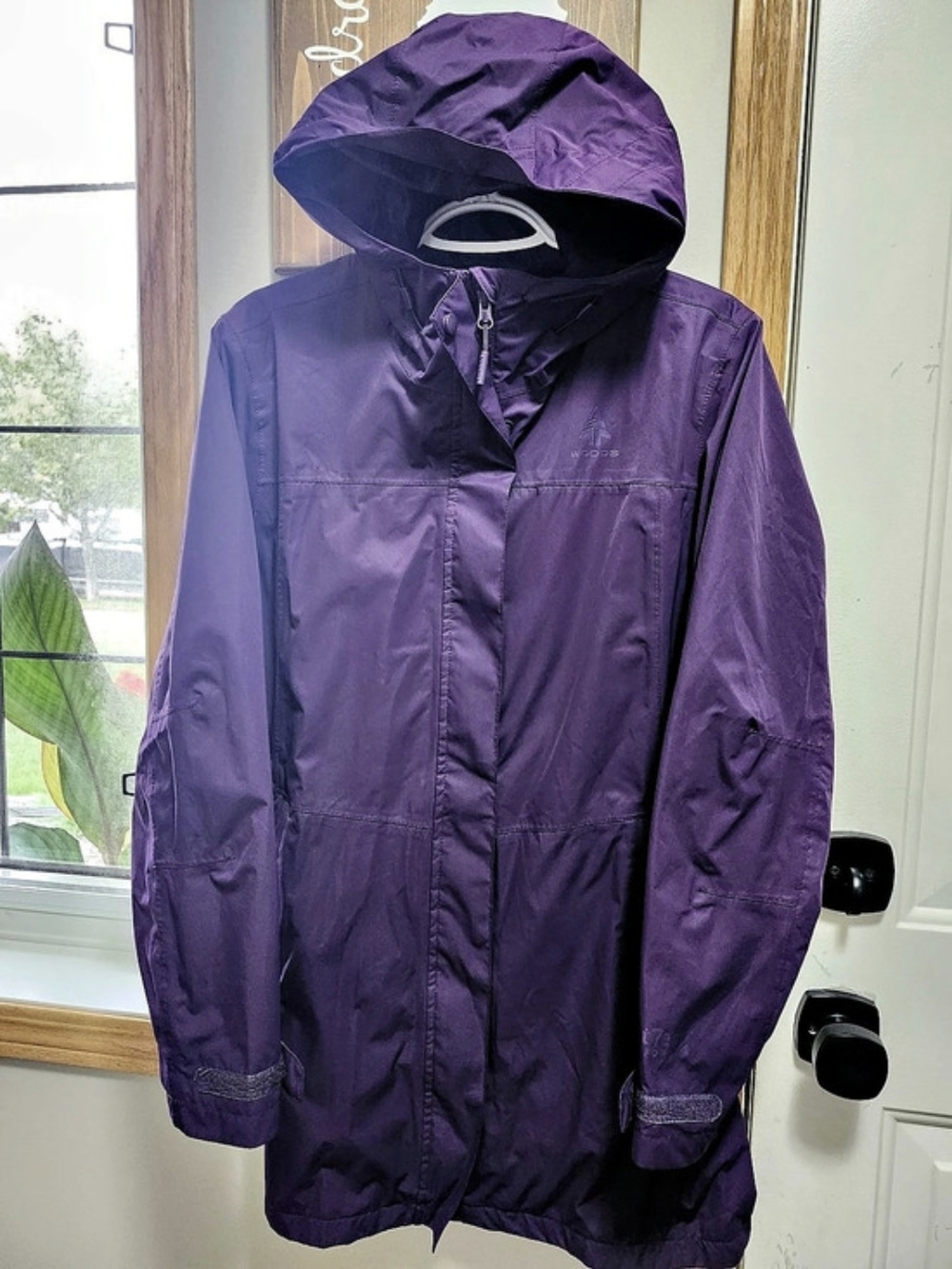 Woods Purple Hooded Rain/Wind Jacket - Large